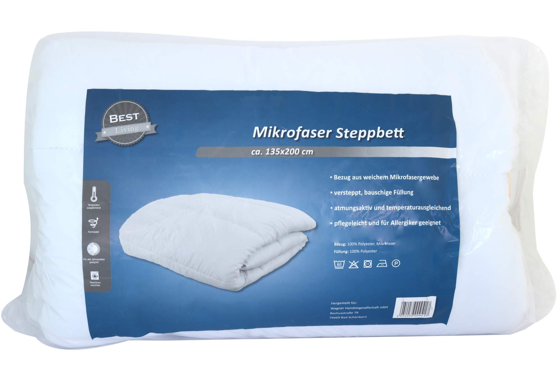 Mikrofaser Steppbett 135 x 200 cm formstabil Antiallergisch Bettdecke |  Werbeartikel | Schnäppchen | Artlands Onlineshop