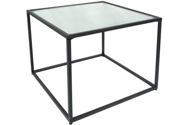 Beistelltisch Metall schwarz mit Glasplatte 42 x 42 x 42 cm Tisch eckig