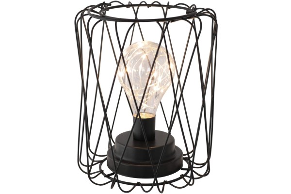 LED Deko-Lampe im Industrial Style 17 x 17 x 21 cm schwarz